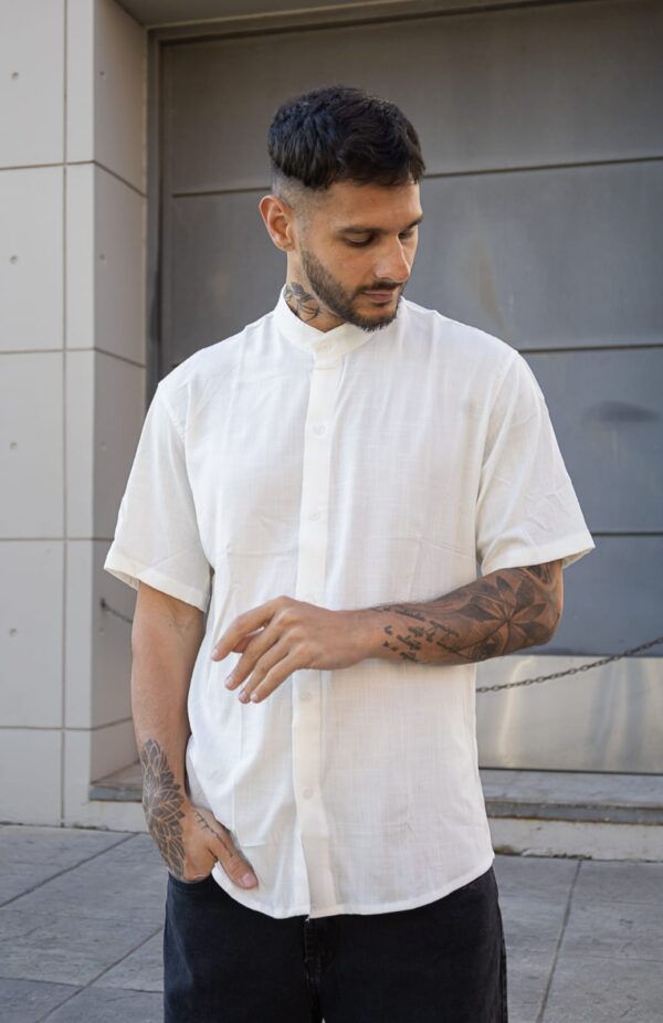 Camisa Lino cuello mao