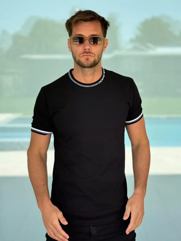 Remera alg con lycra cuello tejido