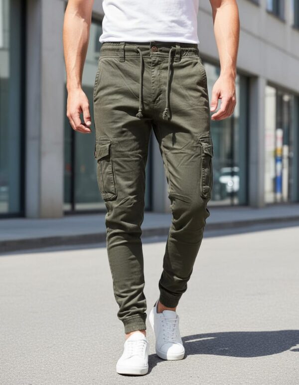 Pantalón joggers cargo gabardina