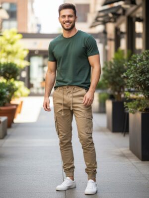 Pantalón joggers cargo gabardina