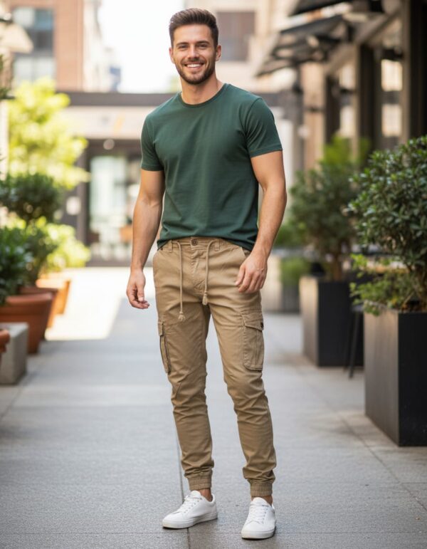 Pantalón joggers cargo gabardina