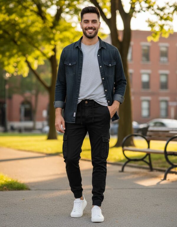 Pantalón joggers cargo gabardina