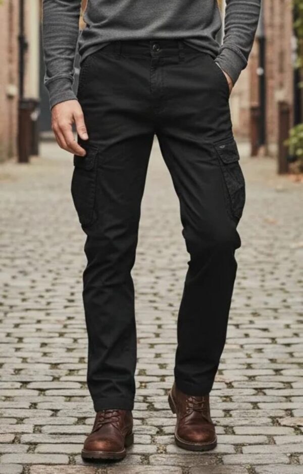 pantalón gabardina cargo recto