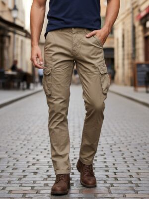 pantalón gabardina cargo recto